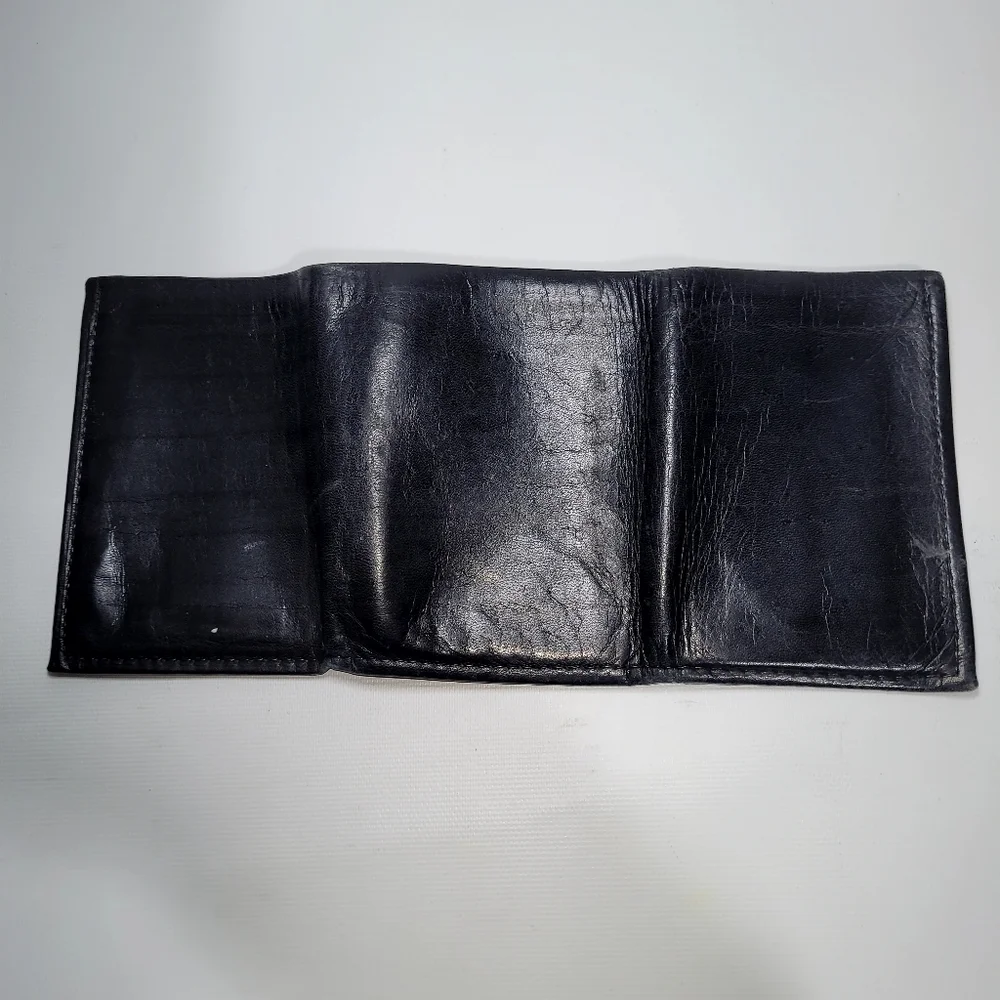 ROLFS Mens Cowhide Trifold Black Wallet